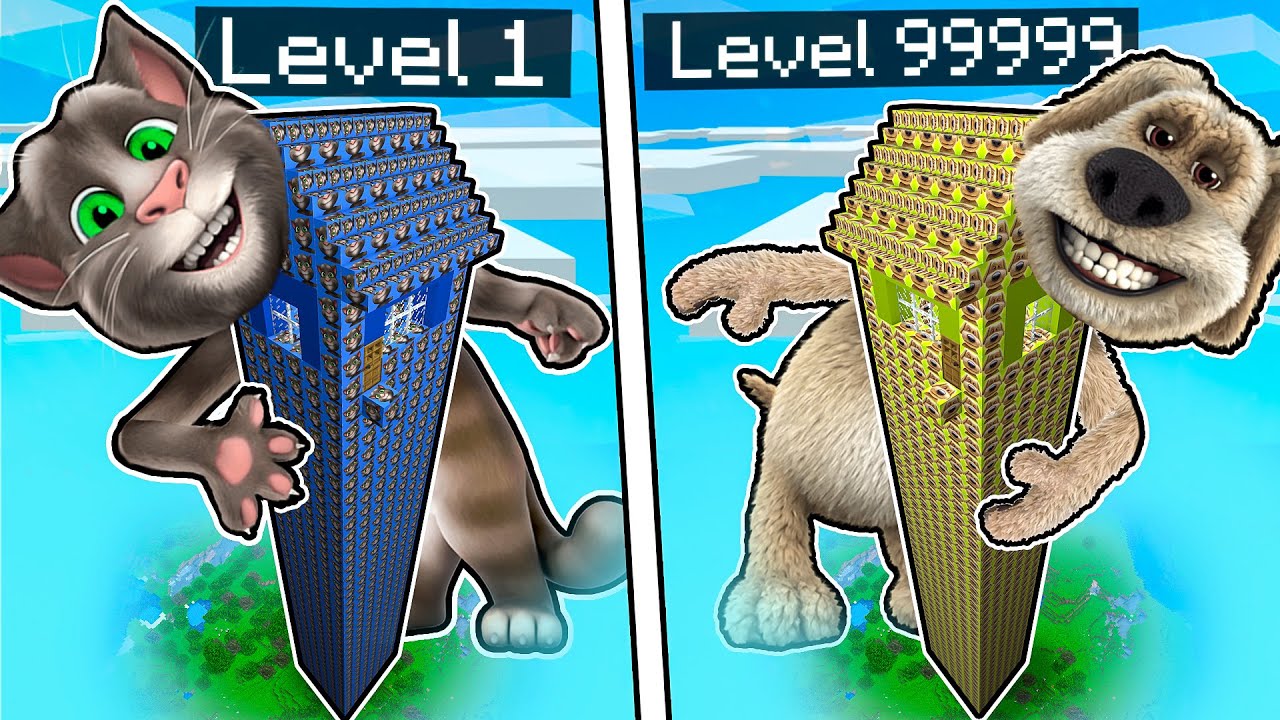 CASA ALTA TALKING TOM VS CASA ALTA TALKING BEN! - MINECRAFT