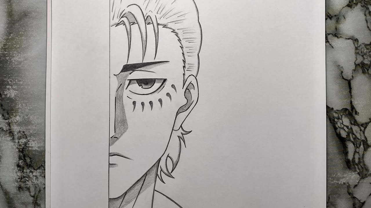 How to Draw Eren Yeager half face step-by-step | Attack On Titan