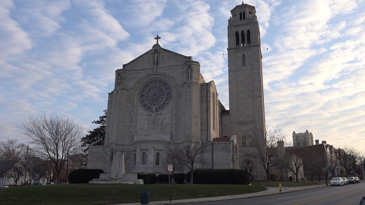 Every inch of the church is decorated by elaborate painting and stencillings. St  Monica Church.