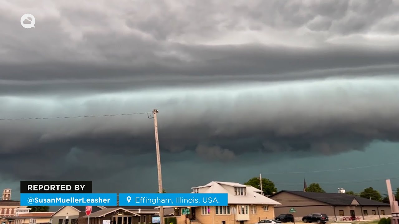 Впечатляющее шельфовое облако в Эффингеме, США