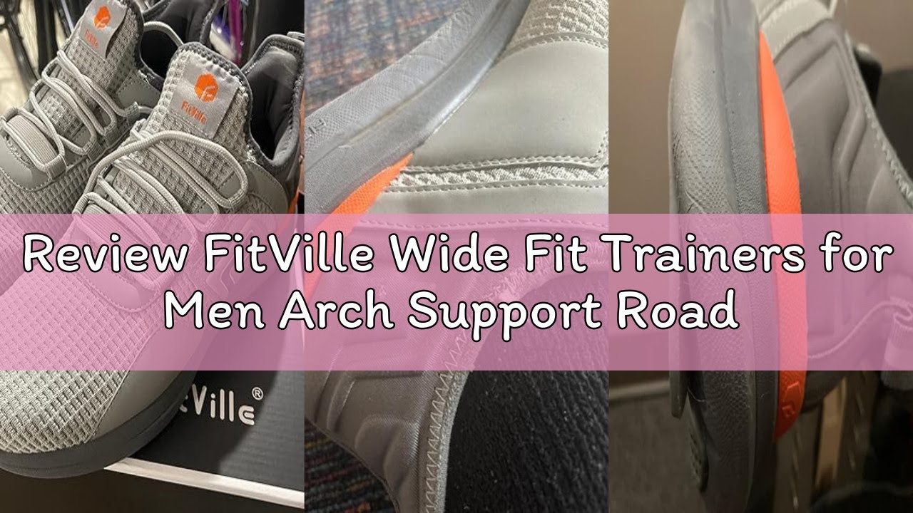 Review FitVille Wide Fit Trainers for Men Arch Support Road Running Athletic Sneakers Breathable Gym