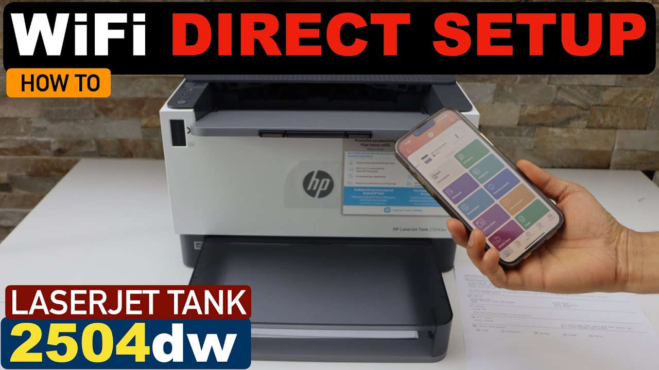 Настройка HP Laserjet Tank 2504dw WiFi Direct, пароль для печати, настройка беспроводной сети с п...