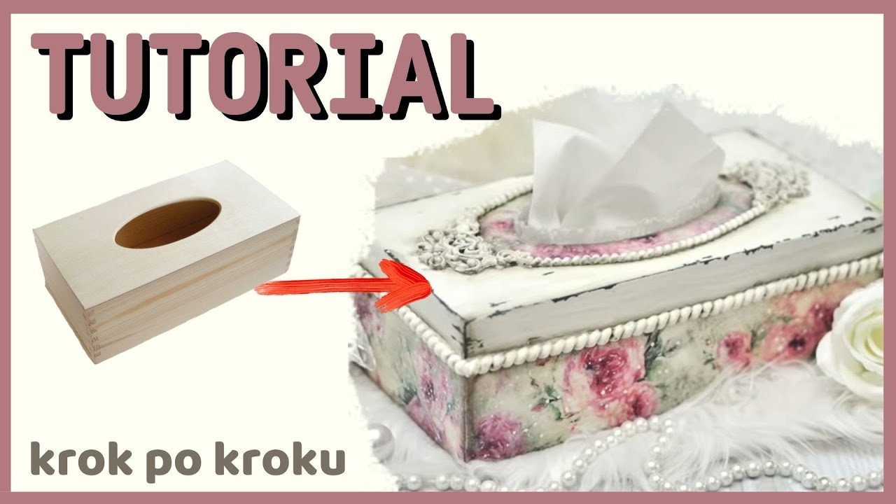 Decoupage chustecznik shabby chic - DIY tutorial - No. 746