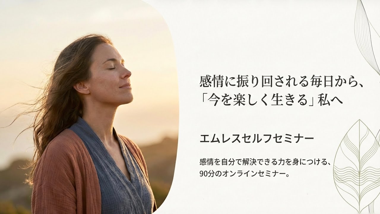 【感情のコントロール】もう振り回されない！90分で一生モノのスキルを身につける「エムレスセルフセミナー」