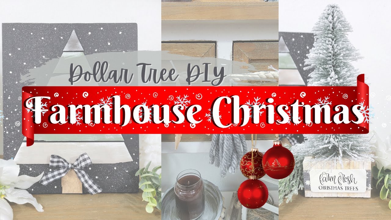 Farmhouse Christmas Home Decor DIY | Decorate your home with neutral colors on a Dollar Tree budget