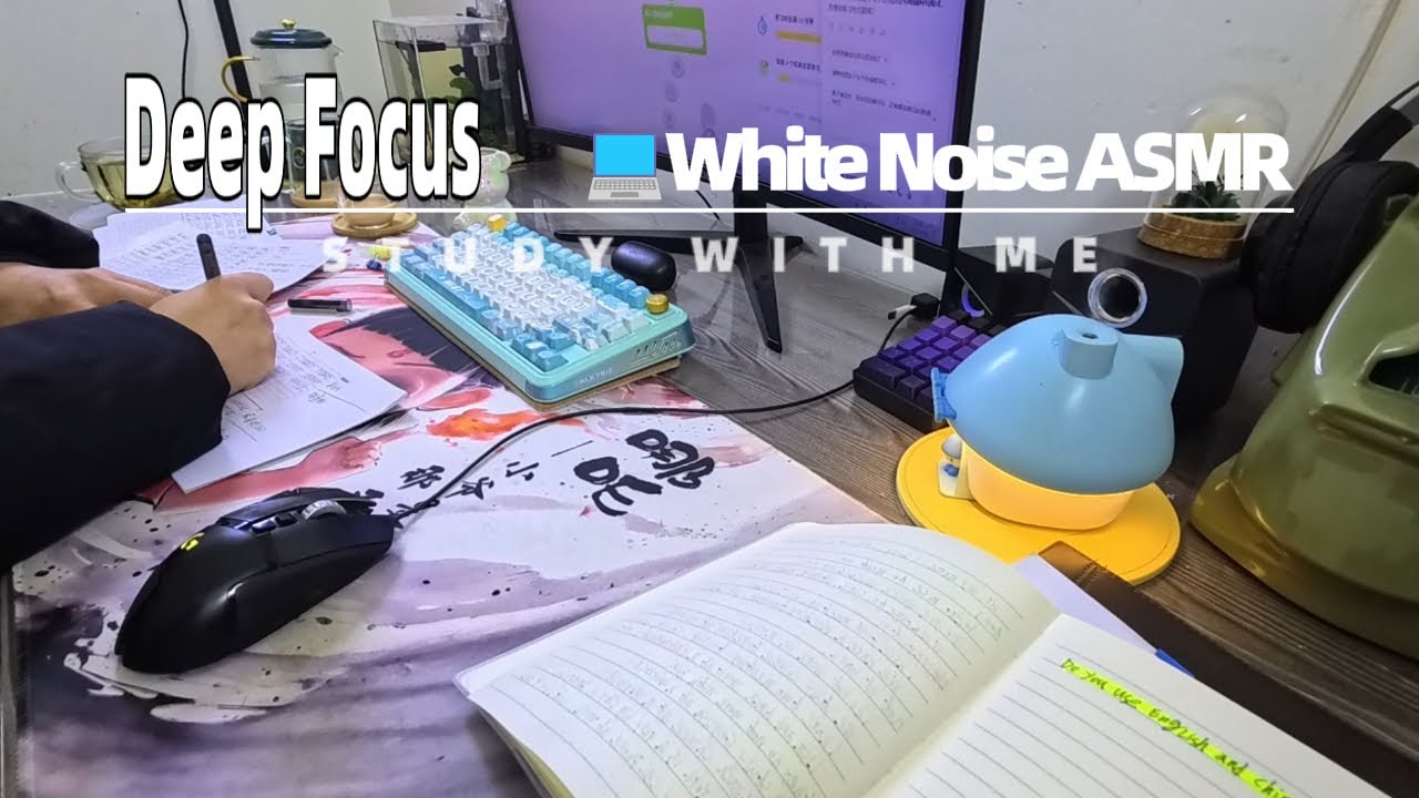 Study With Me | 1 Hour Real-Time Focus | White Noise | No Talking, No Music