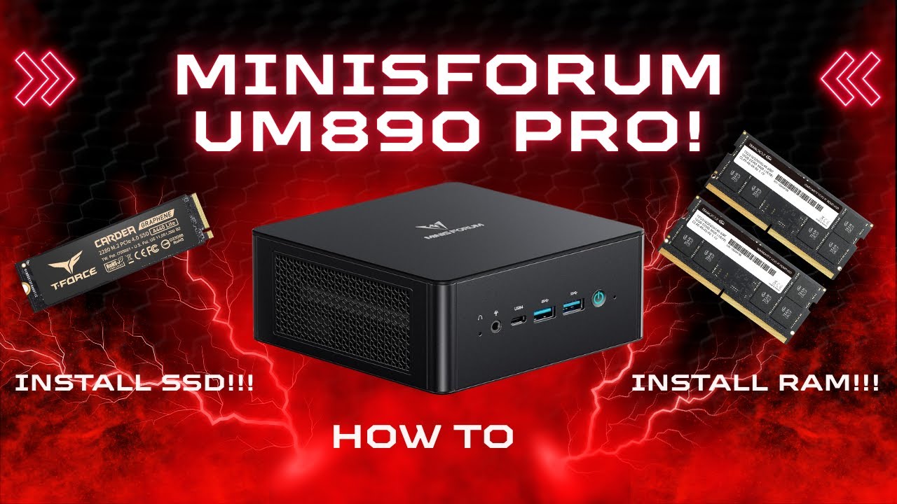 Minisforum UM890 Pro barebone Mini PC! Step by step to install Ram and SSD!
