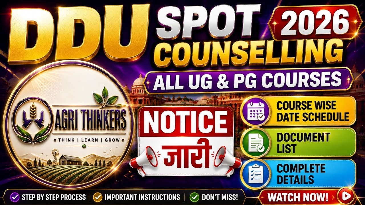 DDU Counselling 2026 | UG andPG | Spot Round Notice out | कब जाएं ? Documents क्या लें? | Admission 