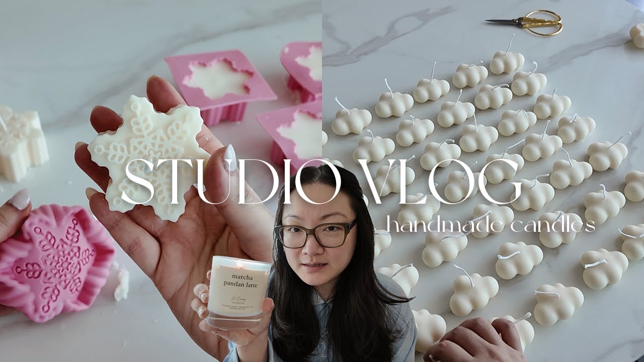 SMALL BUSINESS DIARIES | Making Candles, Packing Orders, Unmolding Pillars, Candle Studio Vlog