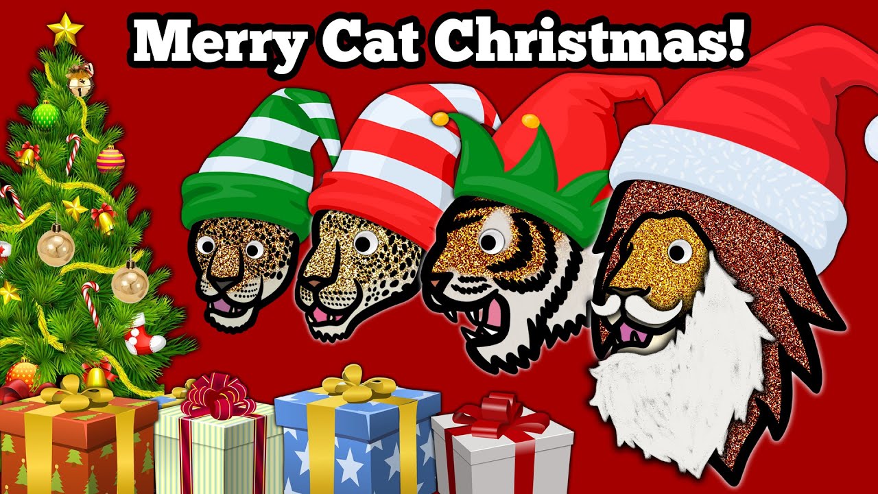 Big Cat Family Reunion | Tiger, Leopard, Cheetah, Jaguar, Lion decorate Christmas Tree Together