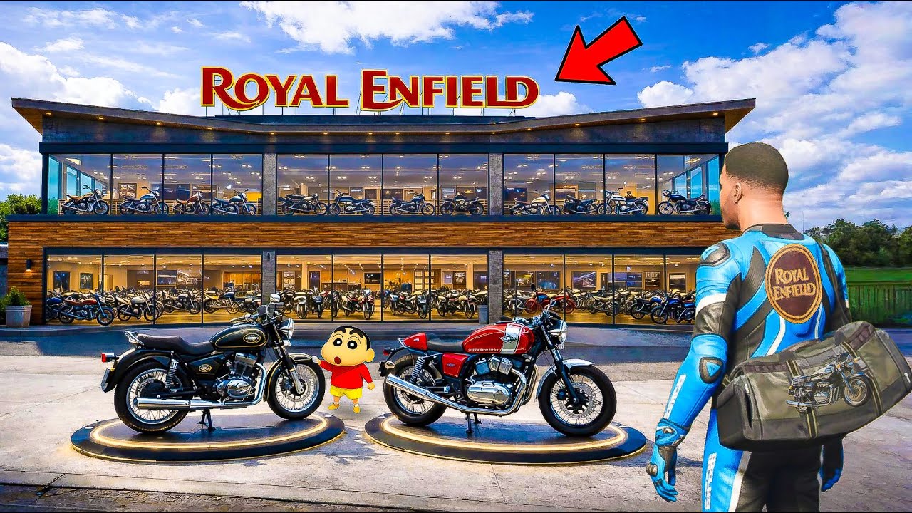 Franklin & Shin Chan Opened a New Royal Enfield Bullet Show room | Gta 5 Telugu | Dhanu Dino