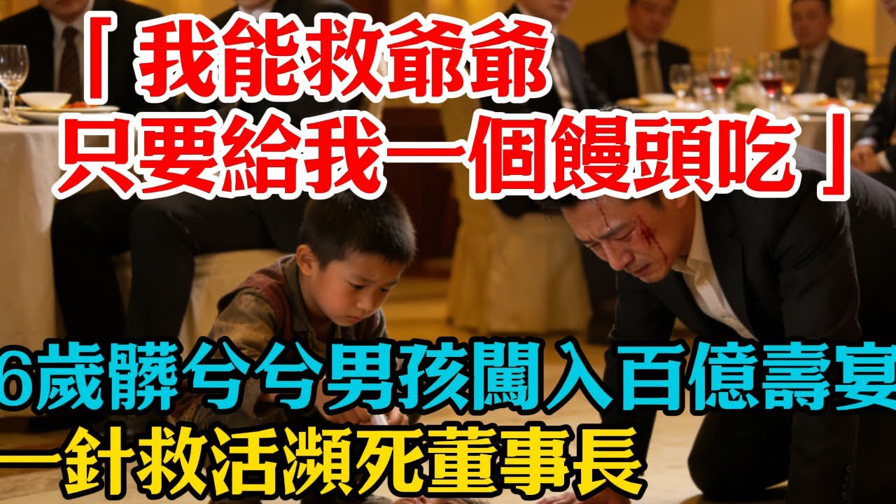「我能救爺爺，只要給我一個饅頭吃。」6歲髒兮兮男孩闖入百億壽宴，一針救活瀕死董事長！千億總裁當場下跪痛哭！#情感故事#情感共鸣#完结爽文##人生感悟
