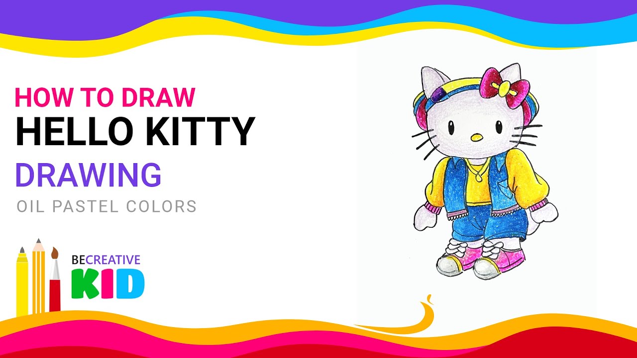 How to draw a Hello Kitty cartoon kawaii character drawing fictional character art for kids children