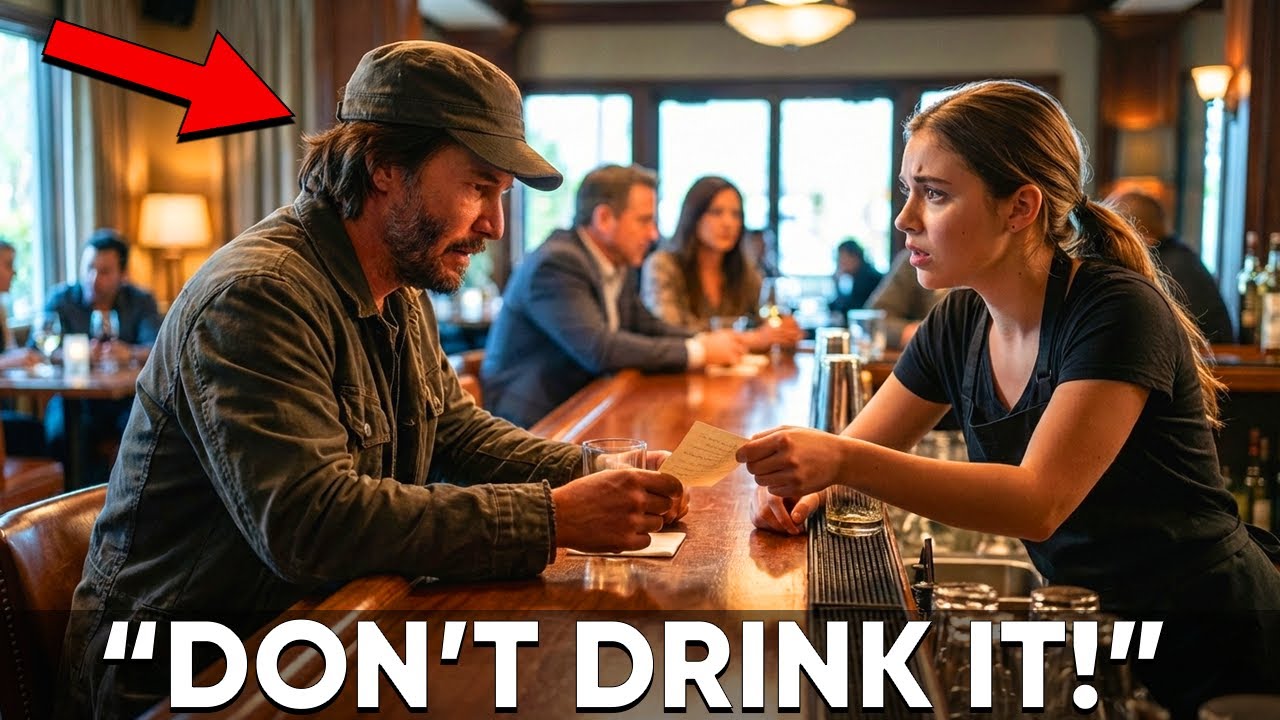Keanu Reeves Goes Undercover, Orders a Drink— A Bartender Slips Him a Note That Leaves Him Stunned