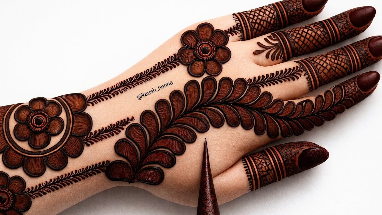 Very simple unique style mehndi design for back hand|new easy mehndi design 2025 | mehandi designs|