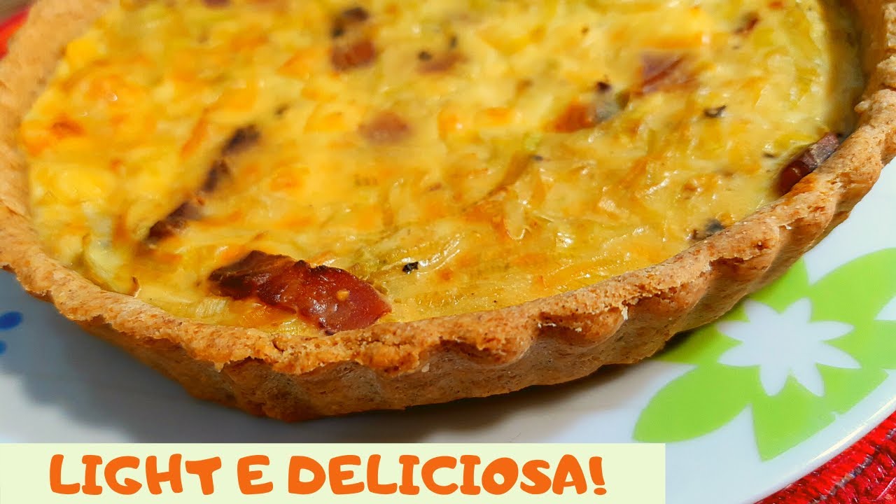 QUICHE INTEGRAL DE ALHO PORÓ 🍴SEM CREME DE LEITE