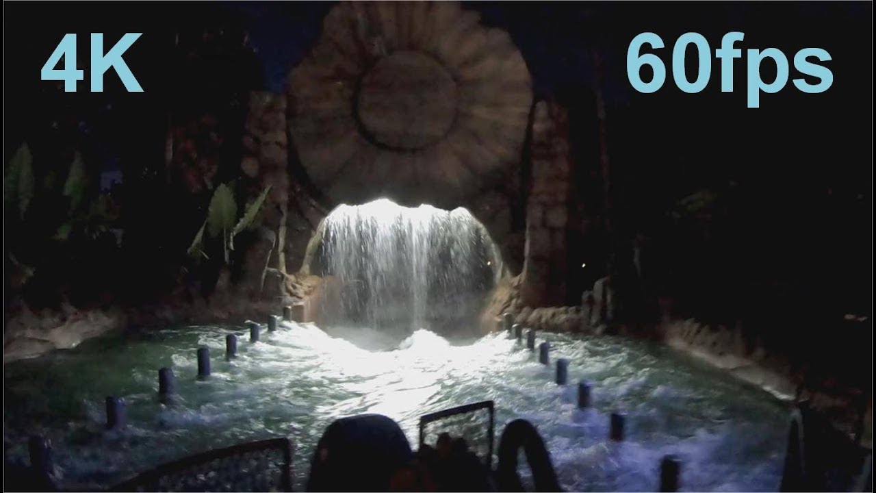 Infinity Falls at night, SeaWorld Orlando, Ride POV and walkaround, 4K 60fps, HyperSmooth