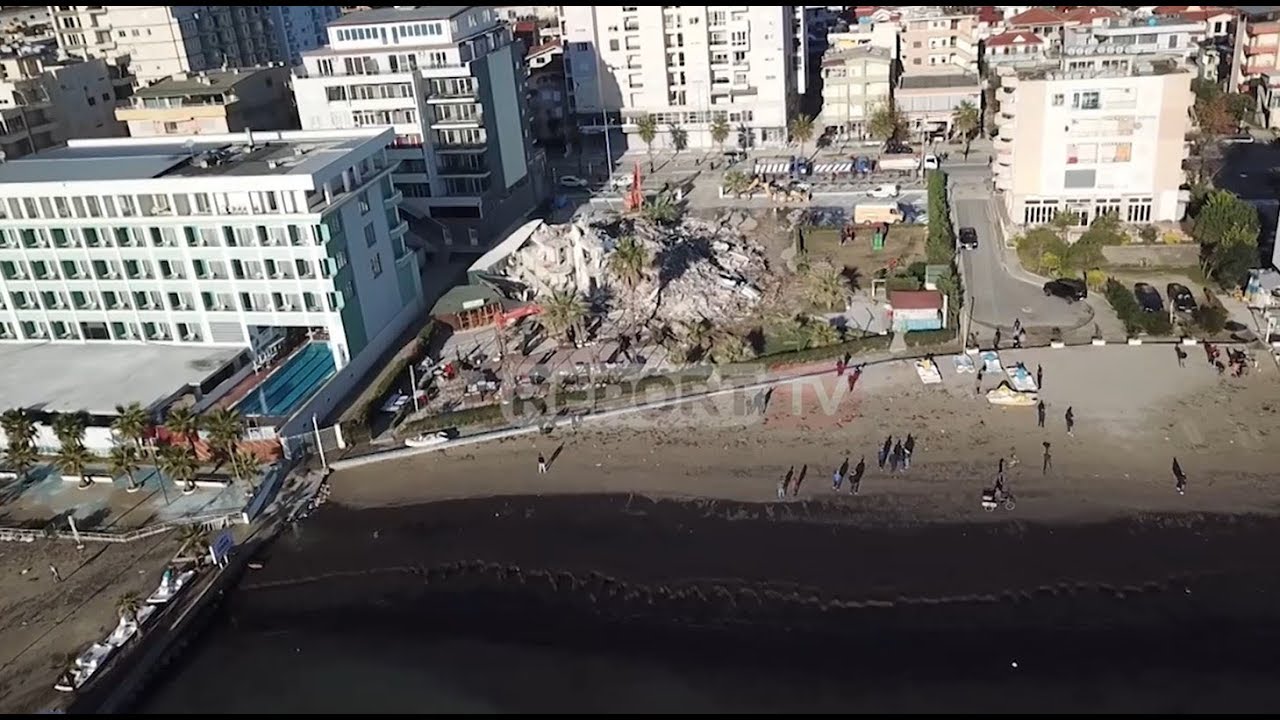 Report TV sjell pamjet me dron mbi vijën bregdetare të Durrësit dhe rrënojat nga tërmeti