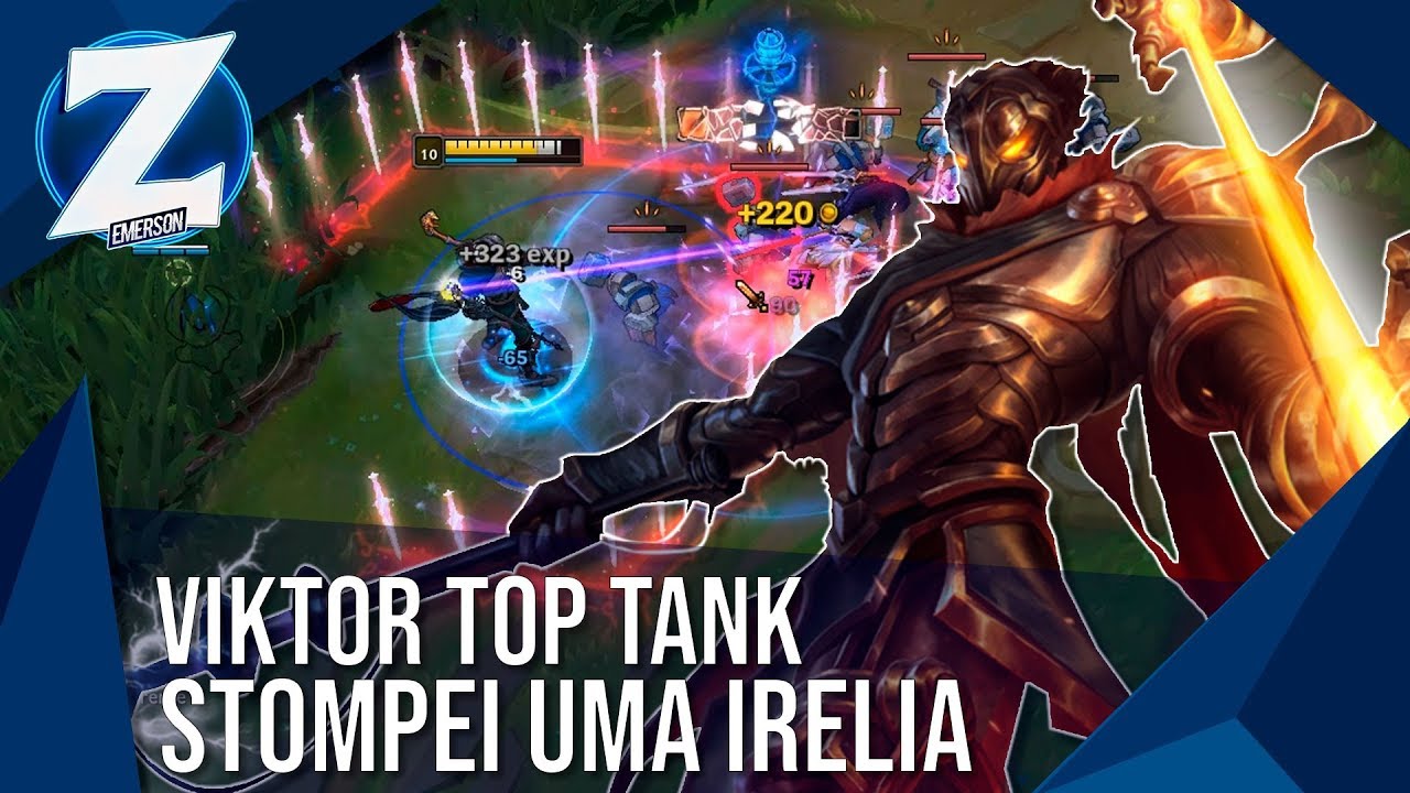 GANHEI DE UMA IRELIA JOGANDO DE VIKTOR TOP TANK - League of Legends