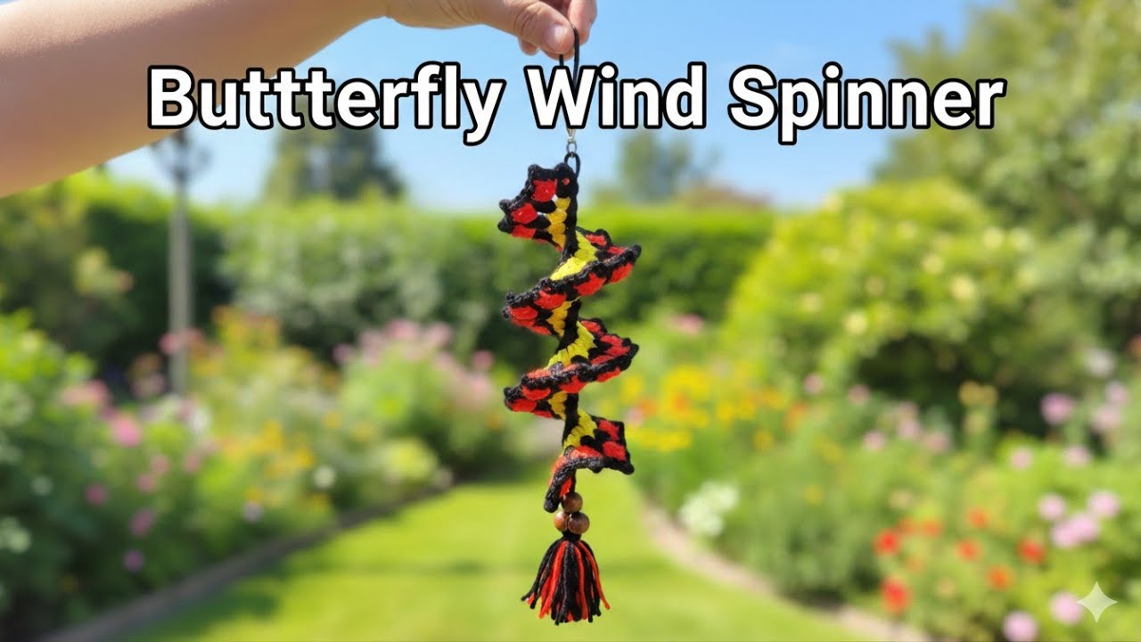 Crochet Butterfly Wind Spinner 🦋 | Easy & Beautiful Hanging Decor
