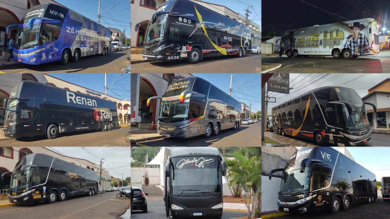 ônibus de cantores sertanejo na festa da soja 2023 são Joaquim da barra-sp