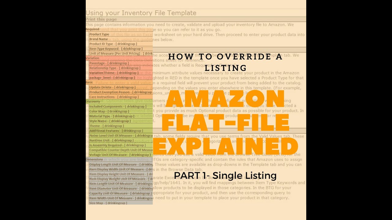 How to add a product using an Amazon Flat-File?- Part One- Single Product Listing