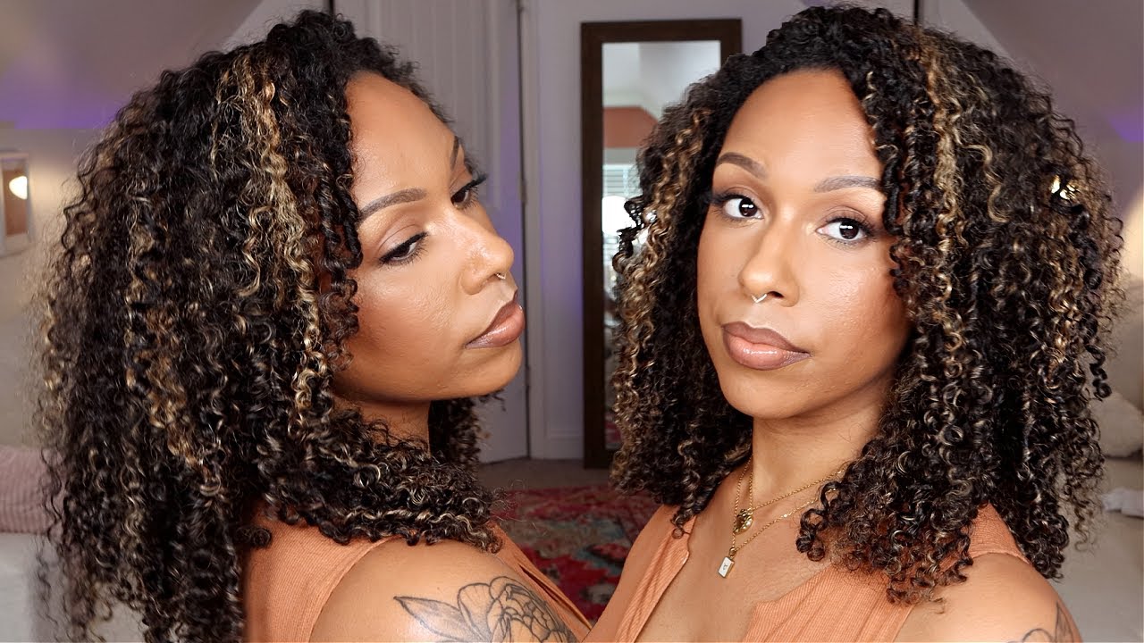 MY FAVE HUMAN HAIR  KINKY CURLY HALF WIG BUT W/ ✨HIGHLIGHTS✨ ☀️ PERFECT SUMMER COLOR | ft. ISEEHAIR
