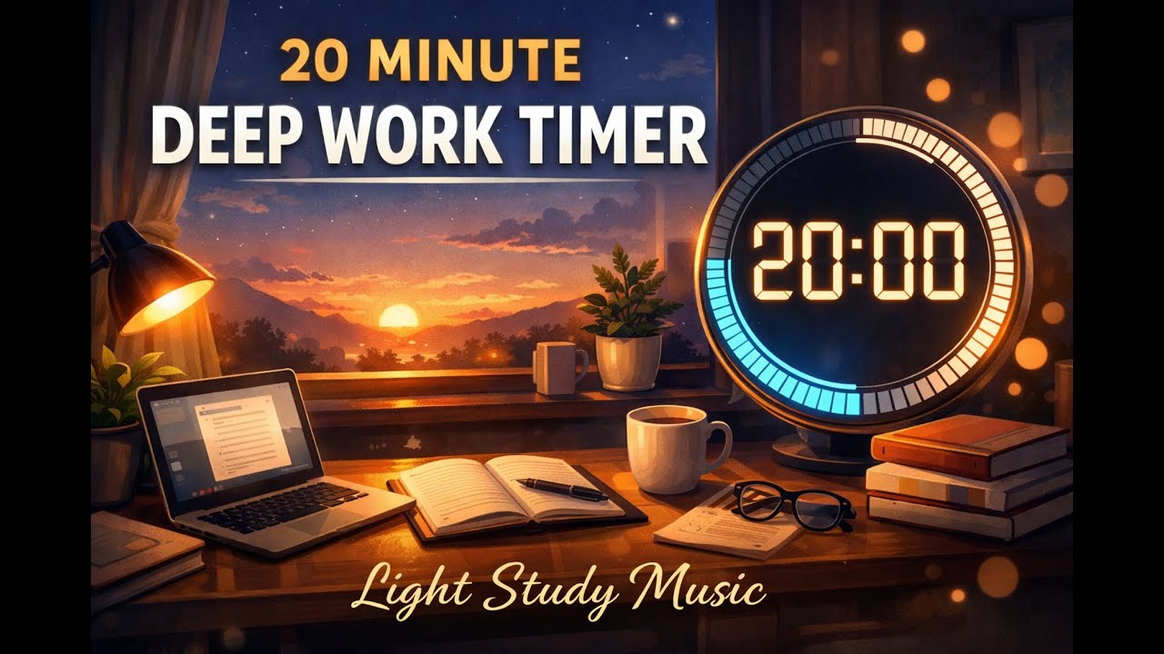 20 Minutes Deep Work Timer | Study Music