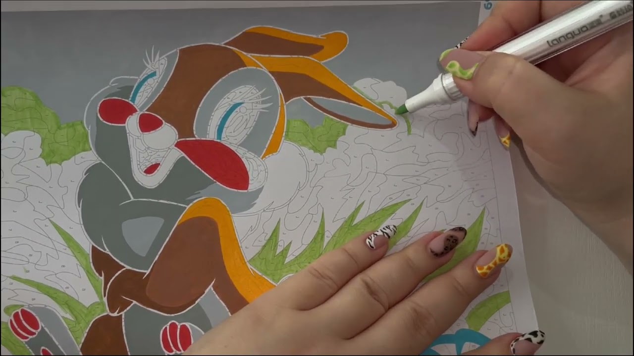 🐰Color with me🖌️Hachette Disney coloring book & Languo Acrylic Markers | Page 69 - Bunny from Bambi