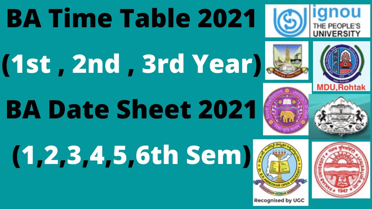 BA Time Table 2021 1st: 2nd:3rd Year BA Date Sheet 2021 1st:2nd:3rd:4t:5th:6th Semester