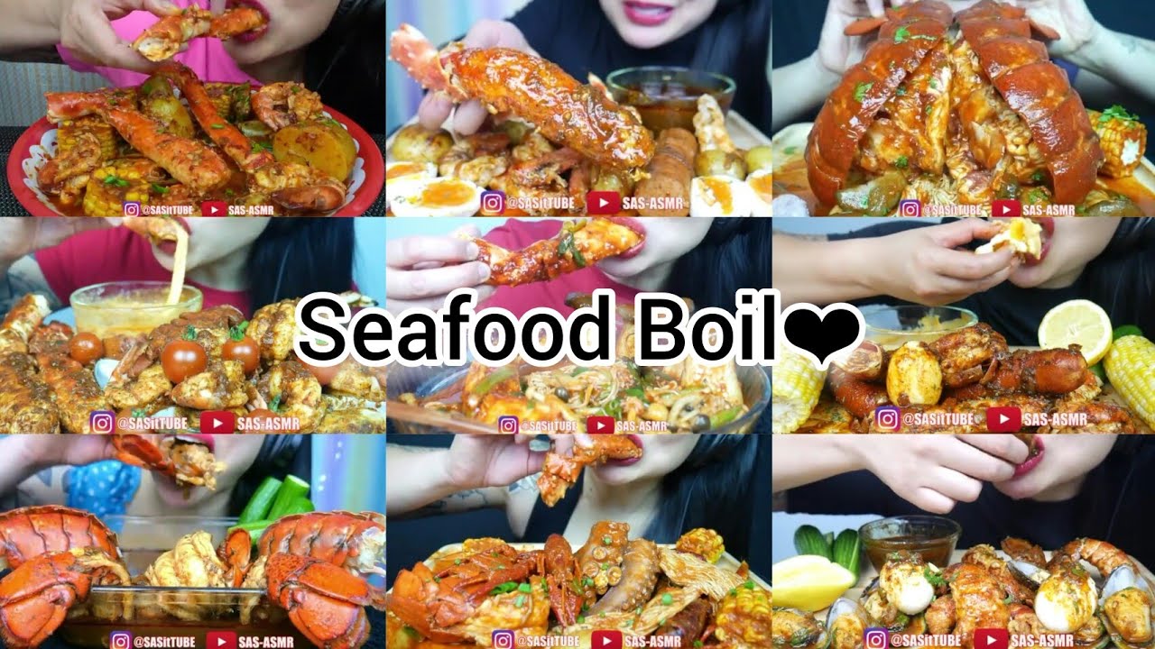 (Part 1)ASMR Seafood Boil|SAS ASMR|Compilation Mukbang Video