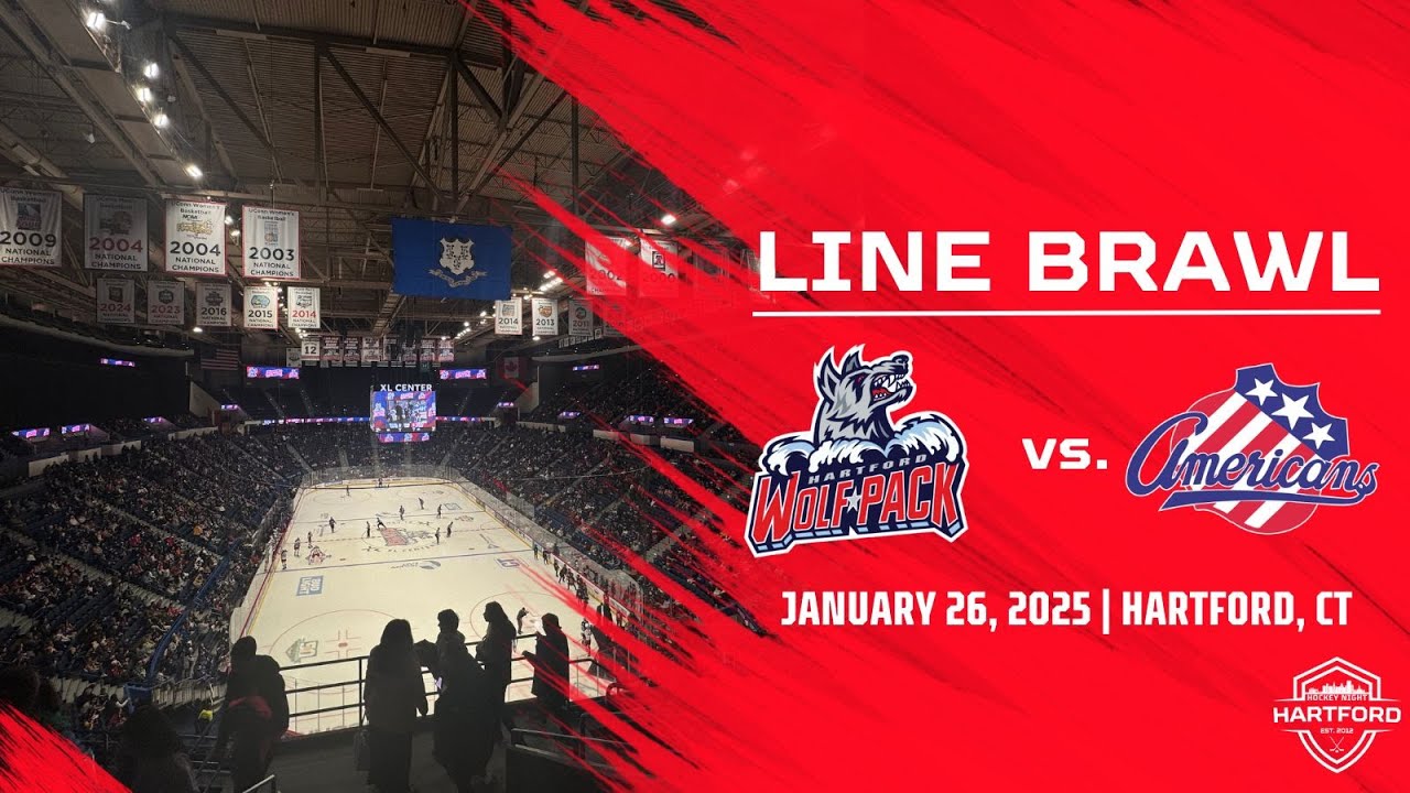 Hartford Wolf Pack vs. Rochester Americans Line Brawl 1/26/2025