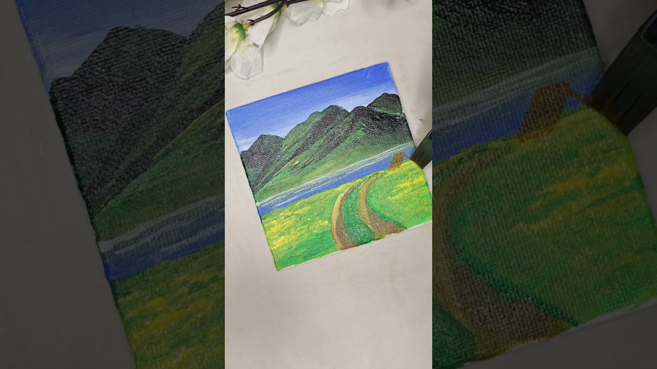 How to paint a scenery #beautifulscenery 