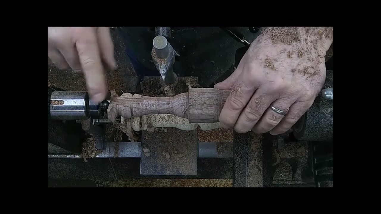 part 2 wood lathe duplicator, wood lathe copier, My Lathe Tool wood turning walnut