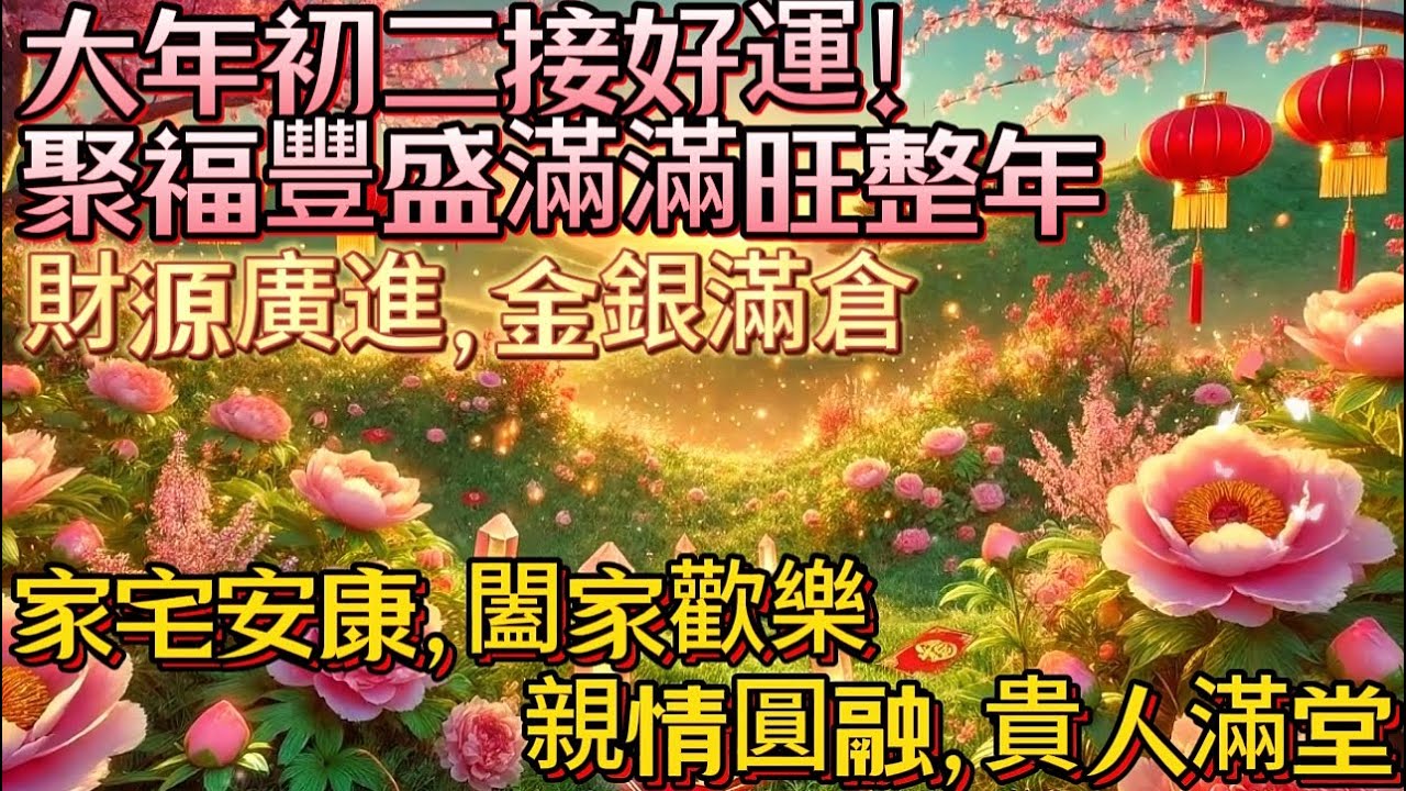 大年初二接好運！｜聚福豐盛滿滿旺整年｜財源廣進・金銀滿倉｜家宅安康・闔家歡樂｜親情圓融・貴人滿堂｜吸引力法則調頻能量音樂