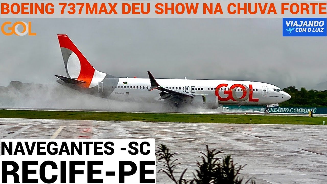 CHUVA FORTE E CONEXÃO CURTA NO VOO PARA RECIFE-PE COM O 737 MAX8 DA GOL LINHAS AÉREAS