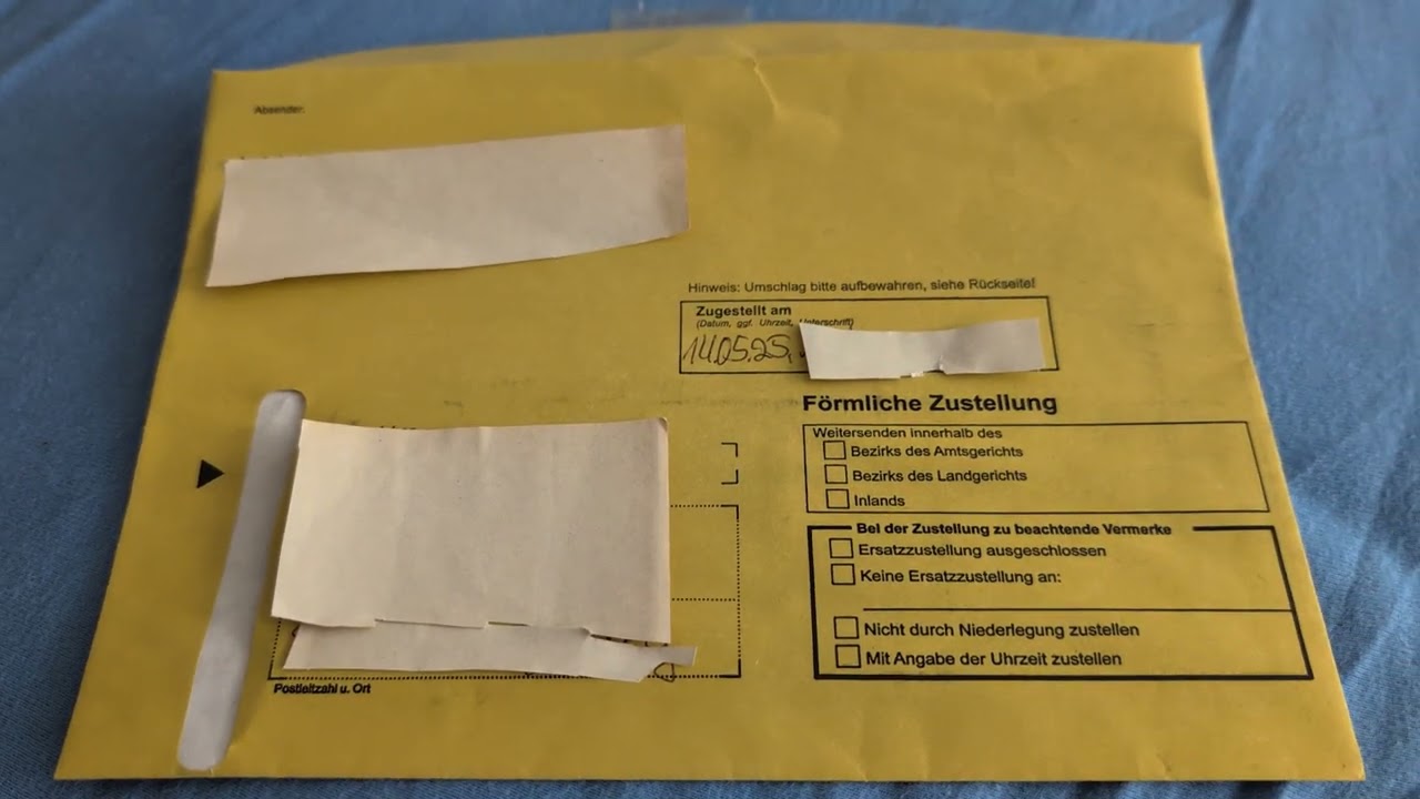 Ich habe einen gelben Brief = eine Postzustellungsurkunde (PZU) erhalten