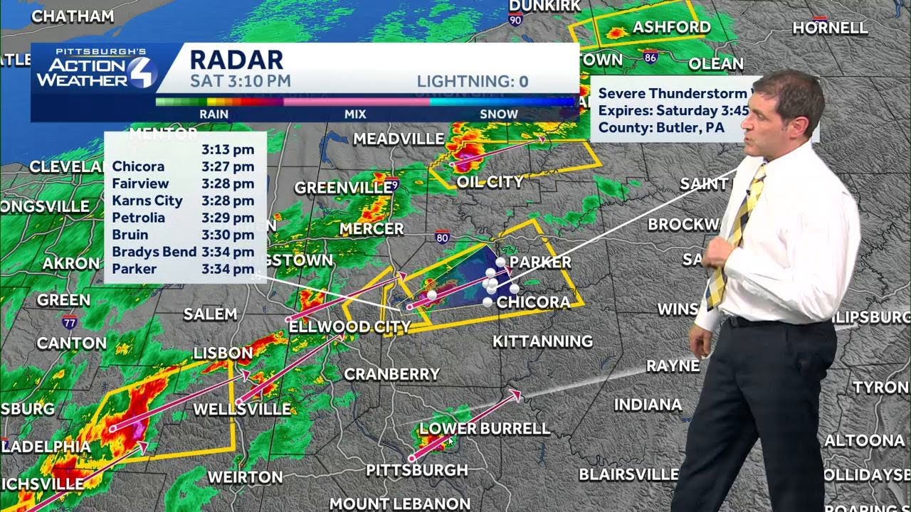 Severe Thunderstorm, Tornado Warning in Western Pennsylvania Saturday