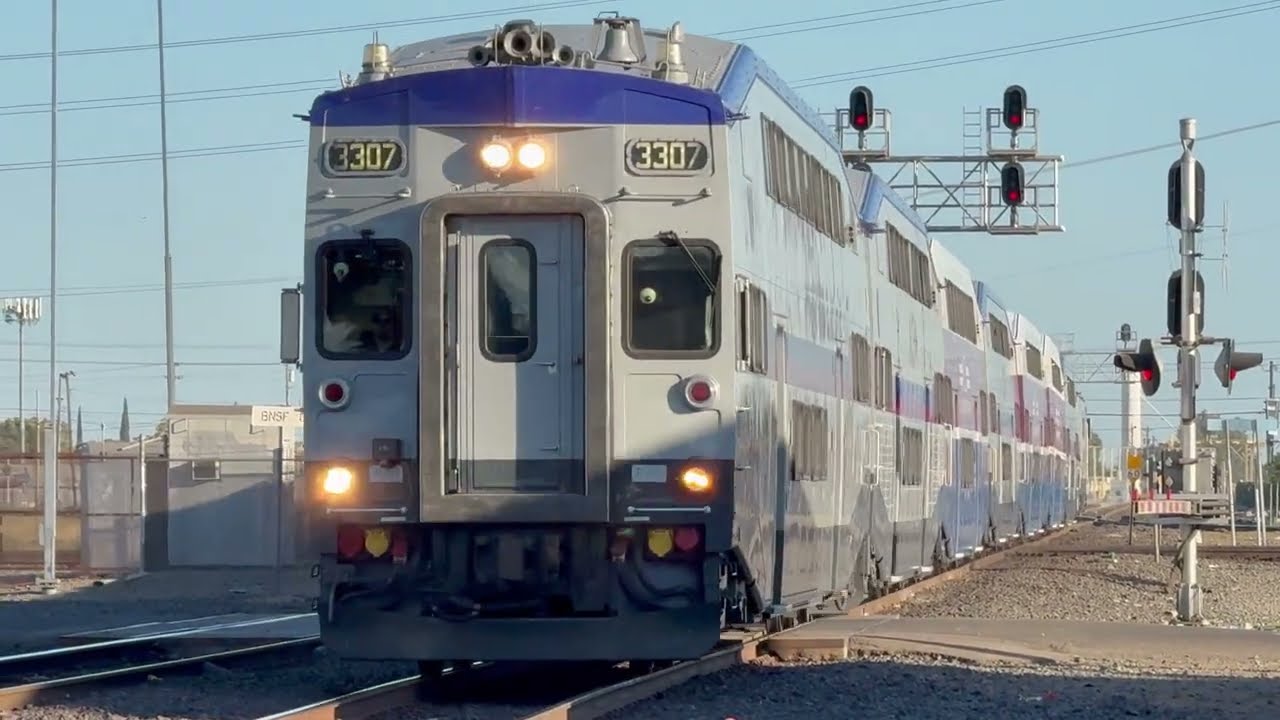 ACE Train Bombardier BiLevel Cab Car 3307 w/ The Monster Square Tag K5LA on Train 6 (8/5/25)