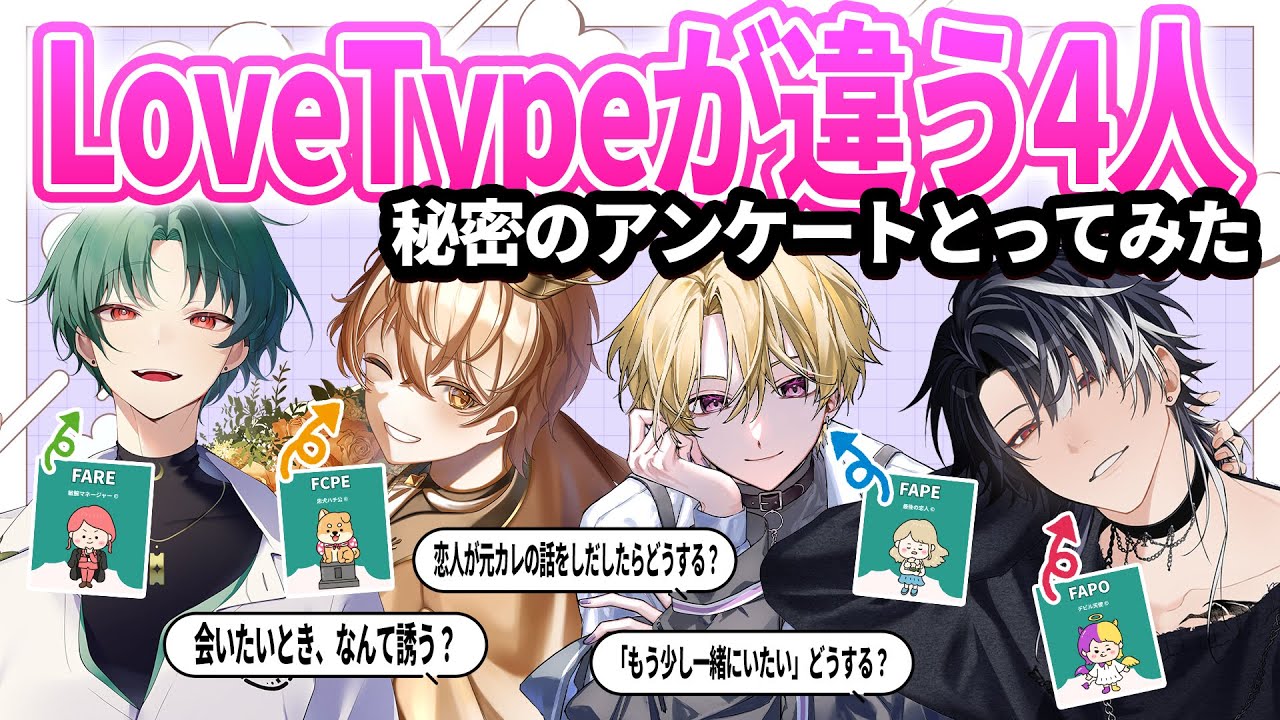 ラブタイプが異なる4人に同じ質問をしたら回答が変わるんじゃね！？