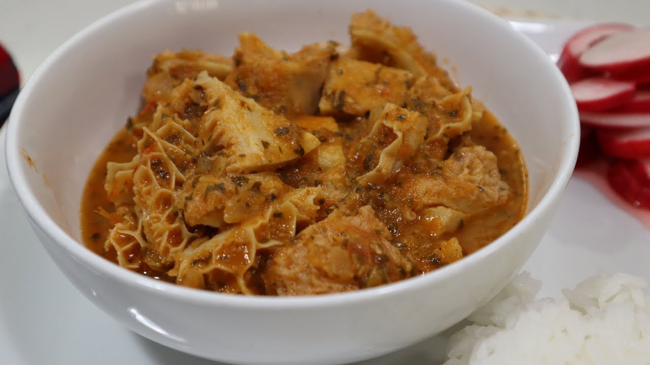 Panza de Res, con chirmol guatemalteco, te lo recomiendo muy fácil de preparar.