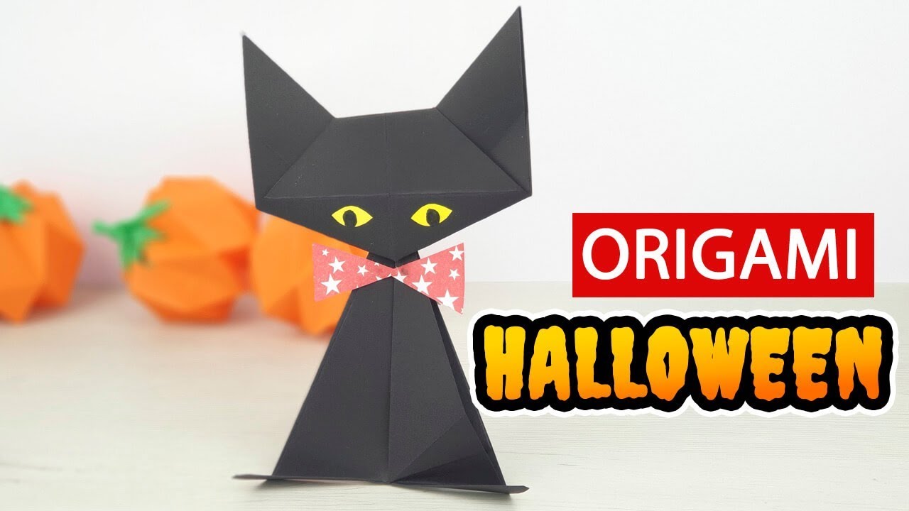 🐈 Gato negro de papel para decorar en Halloween
