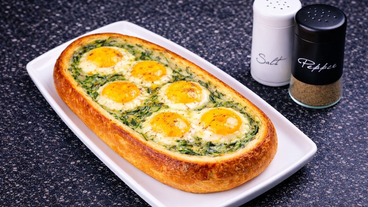 Ein Brot mit Eiern gefüllt – das ist das beste Frühstück ever!