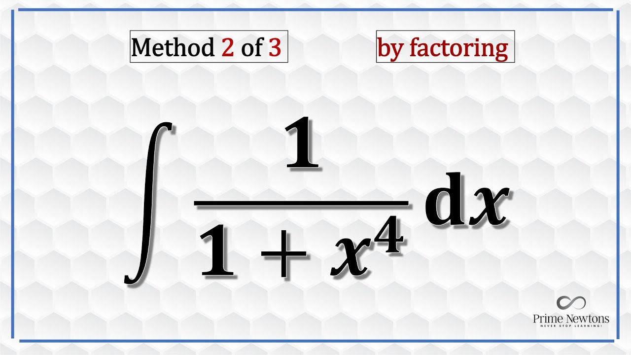Integrate 1(1+x^4) by factoring