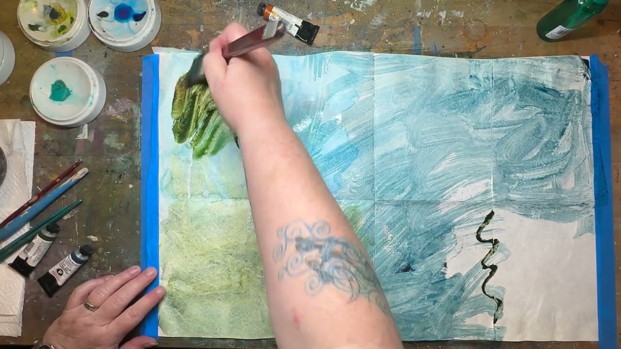 UCBA demo - watercolor on Tyvek