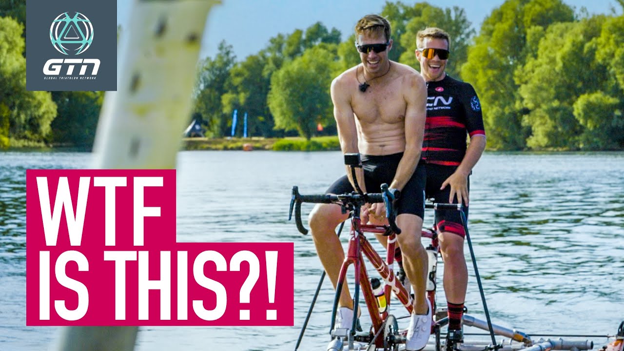 Tandem Kayak Vs Swimmer! | Cycling...On Water?
