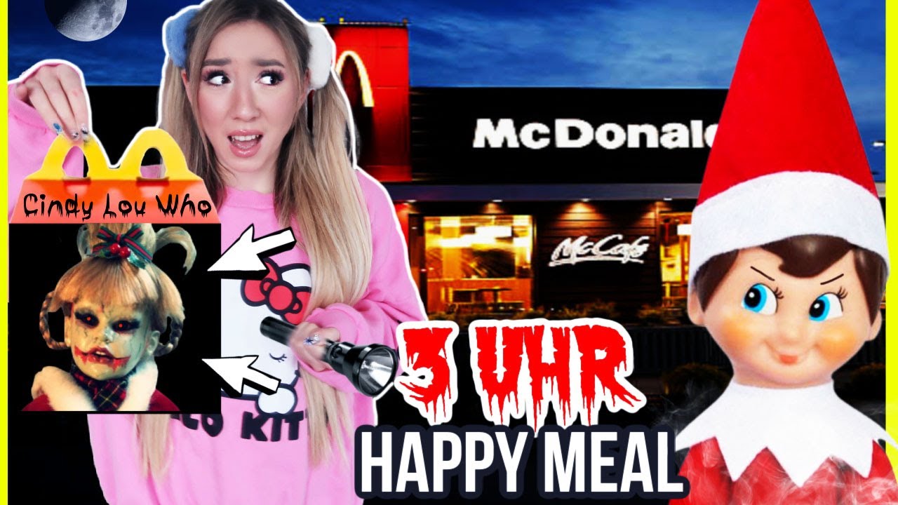 Öffne CINDY LOU Happy Meal aus GRINCH den NETFLIX Film niemals 3 Uhr Nachts ohne BFF vor WEIHNACHTEN