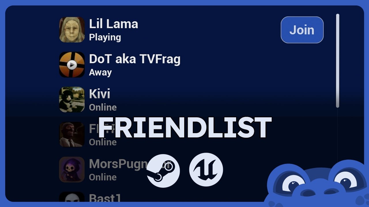 How to make a Steam Friendslist for Joining/Inviting | Unreal Engine 5.7.+ | Pt. 3