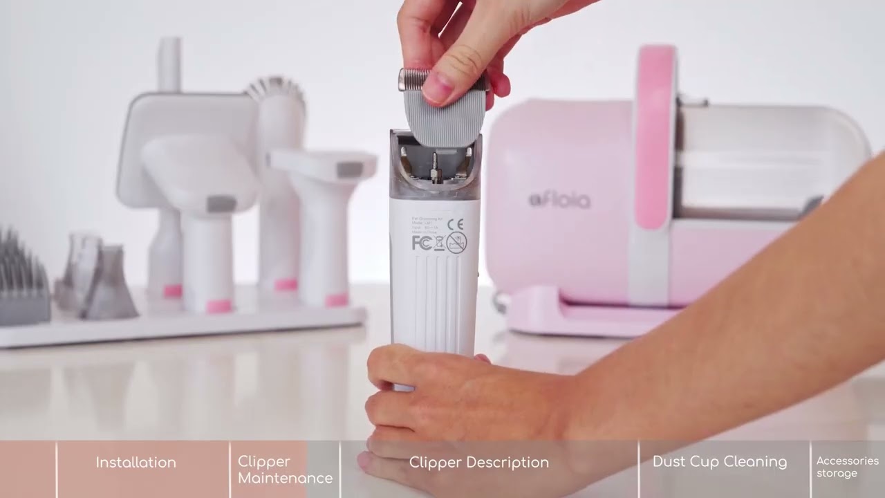 Operation of the Afloia Pet Grooming Kit with Vacuum Suction