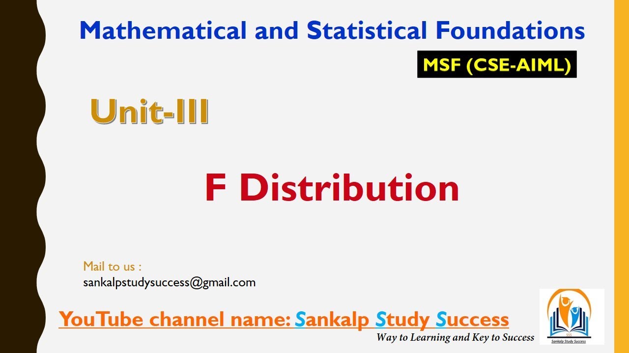 3.7 || UNIT 3 || F - Distribution || R22 2-1 || JNTUH || CSE (AI & ML)